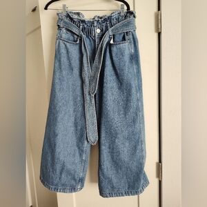 McGuire paper bag denim jeans, size 31, wide leg cropped, like new